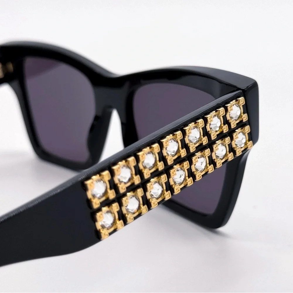 New! Givenchy Elegant Black Sunglasses with Crystals, GV40076I 01A, Authentic - Picture 6 of 11